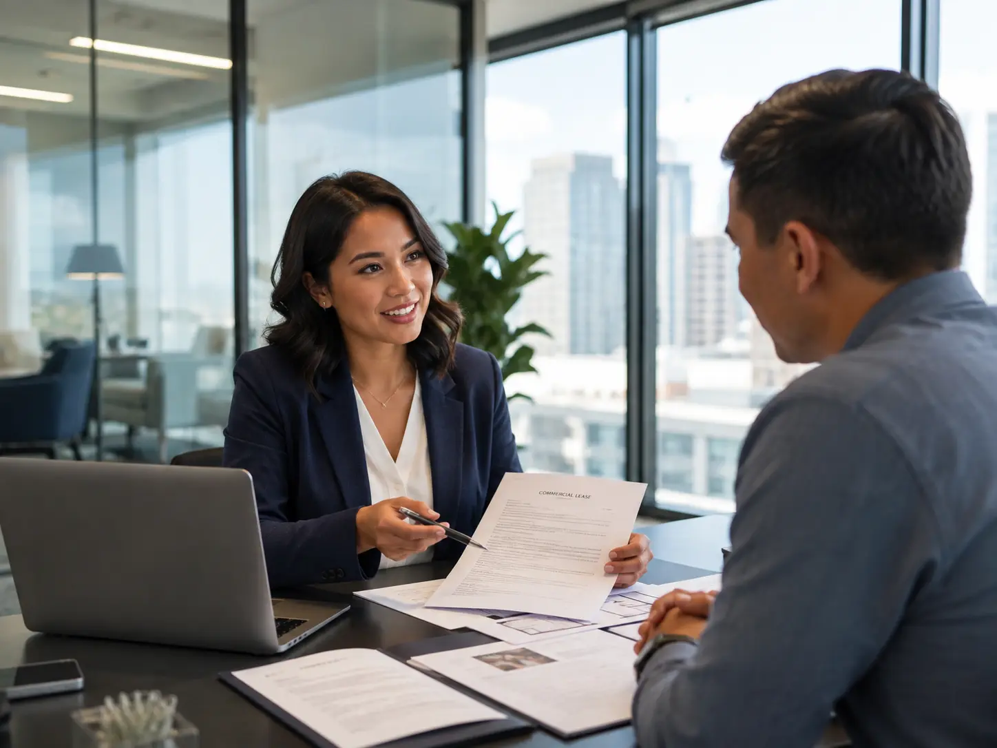 Commercial Lease Advisor Meeting Client